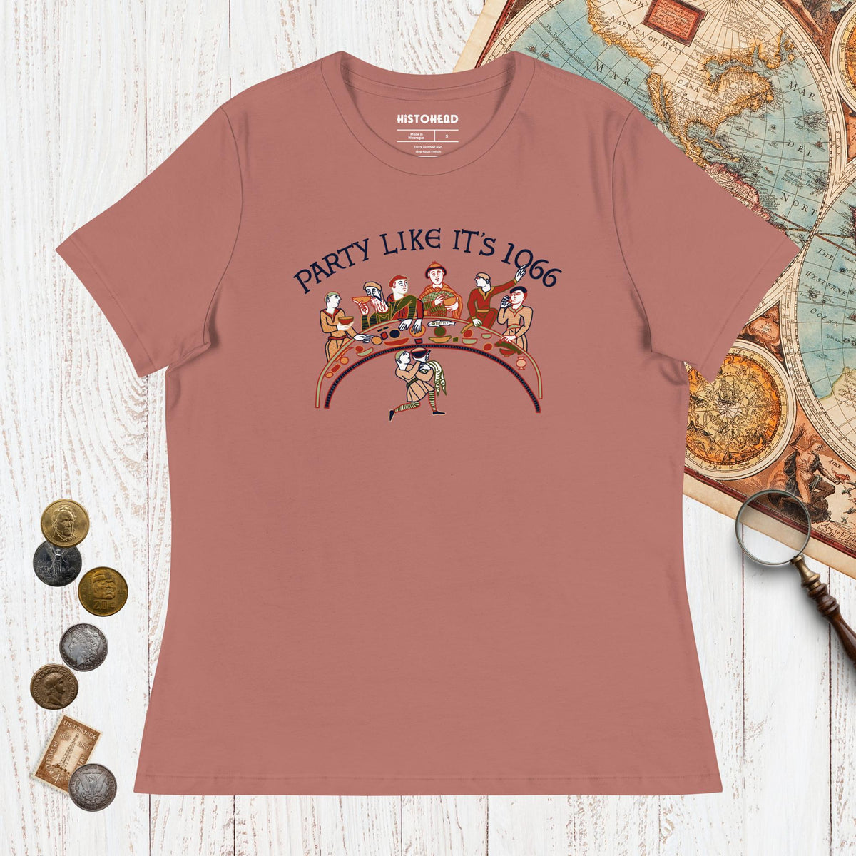 Mauve Bayeux Tapestry Party Like It's 1066 - Women's Tee - history buff gift by HistoHead