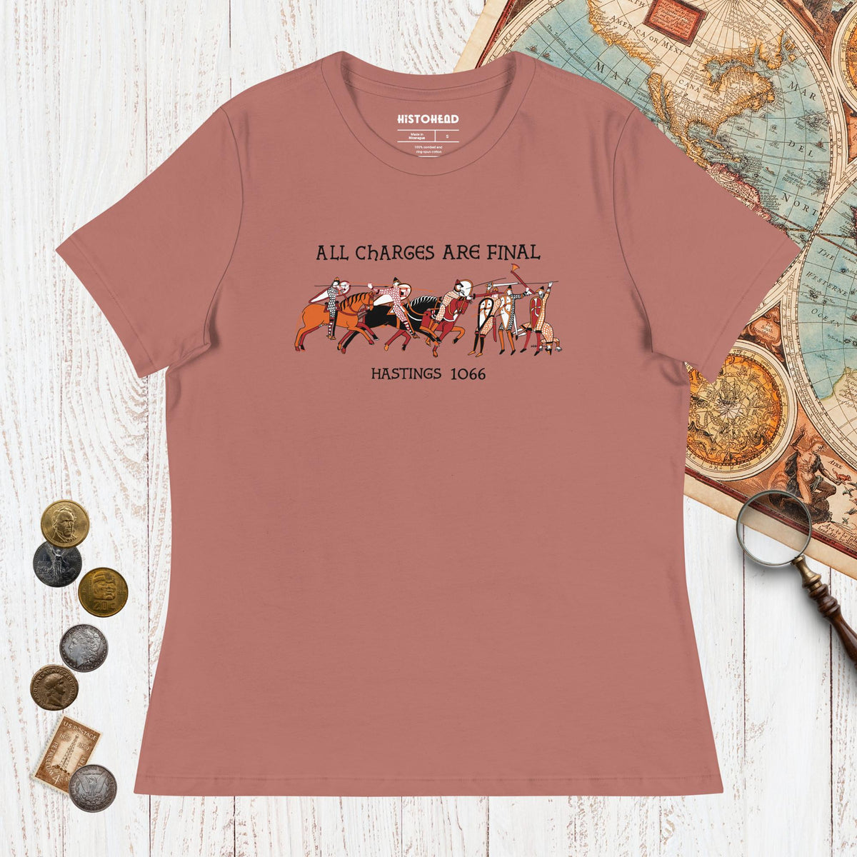Mauve Bayeux Tapestry All Charges Are Final - Women's Tee - history buff gift by HistoHead