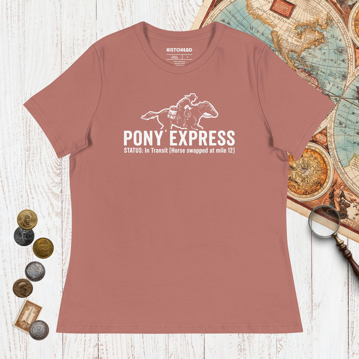 Mauve Pony Express - Women's Tee - history buff gift by HistoHead