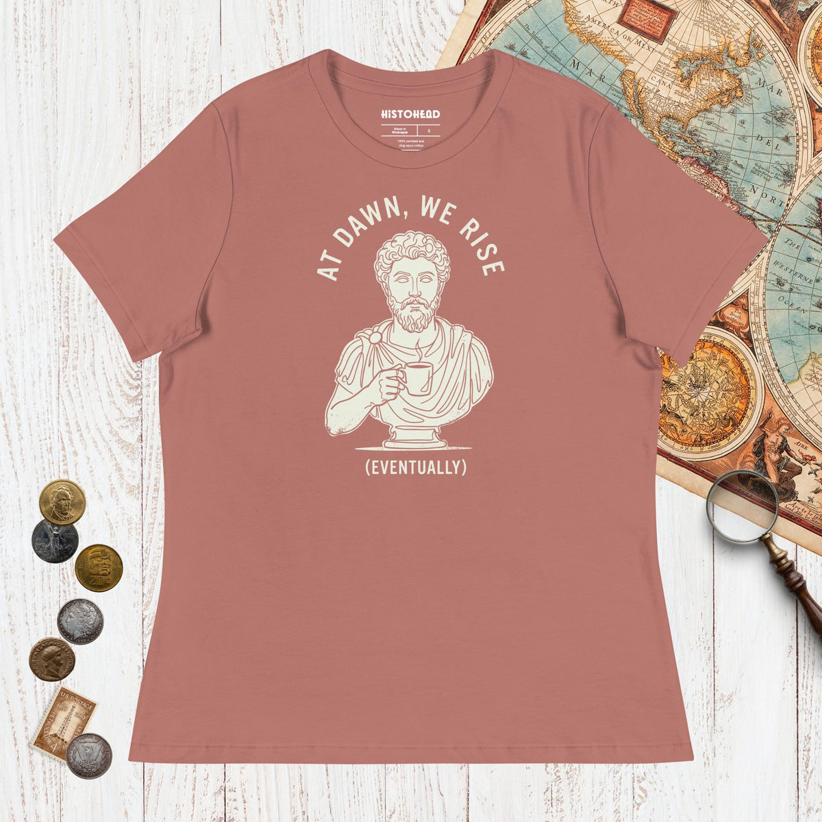 Mauve At Dawn We Rise - Women's Tee - history buff gift by HistoHead