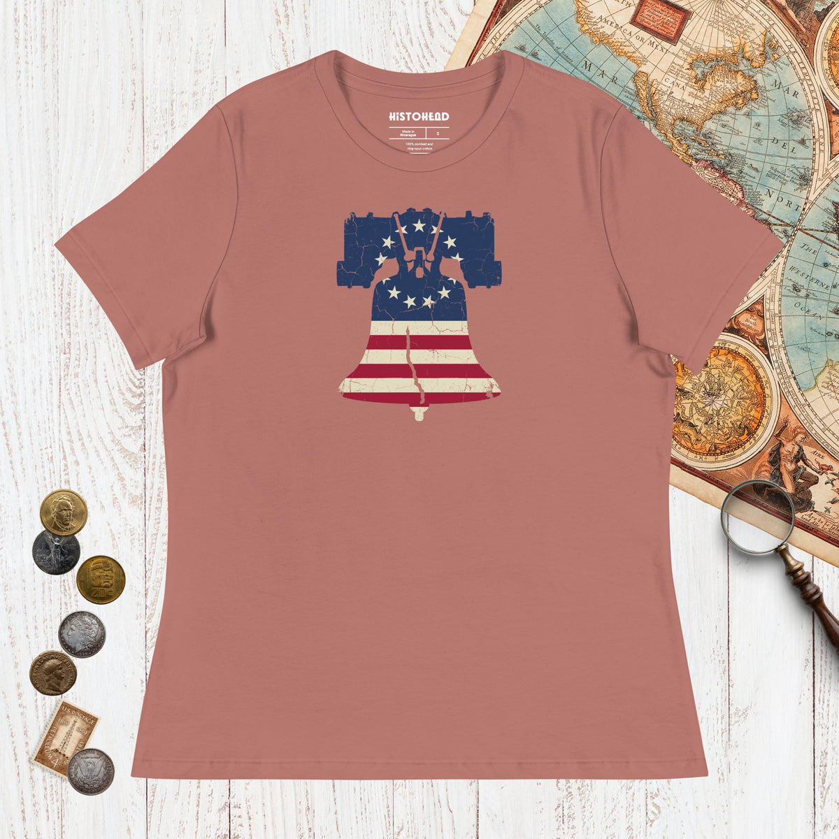 Mauve Liberty Bell - Women's Tee - history buff gift by HistoHead