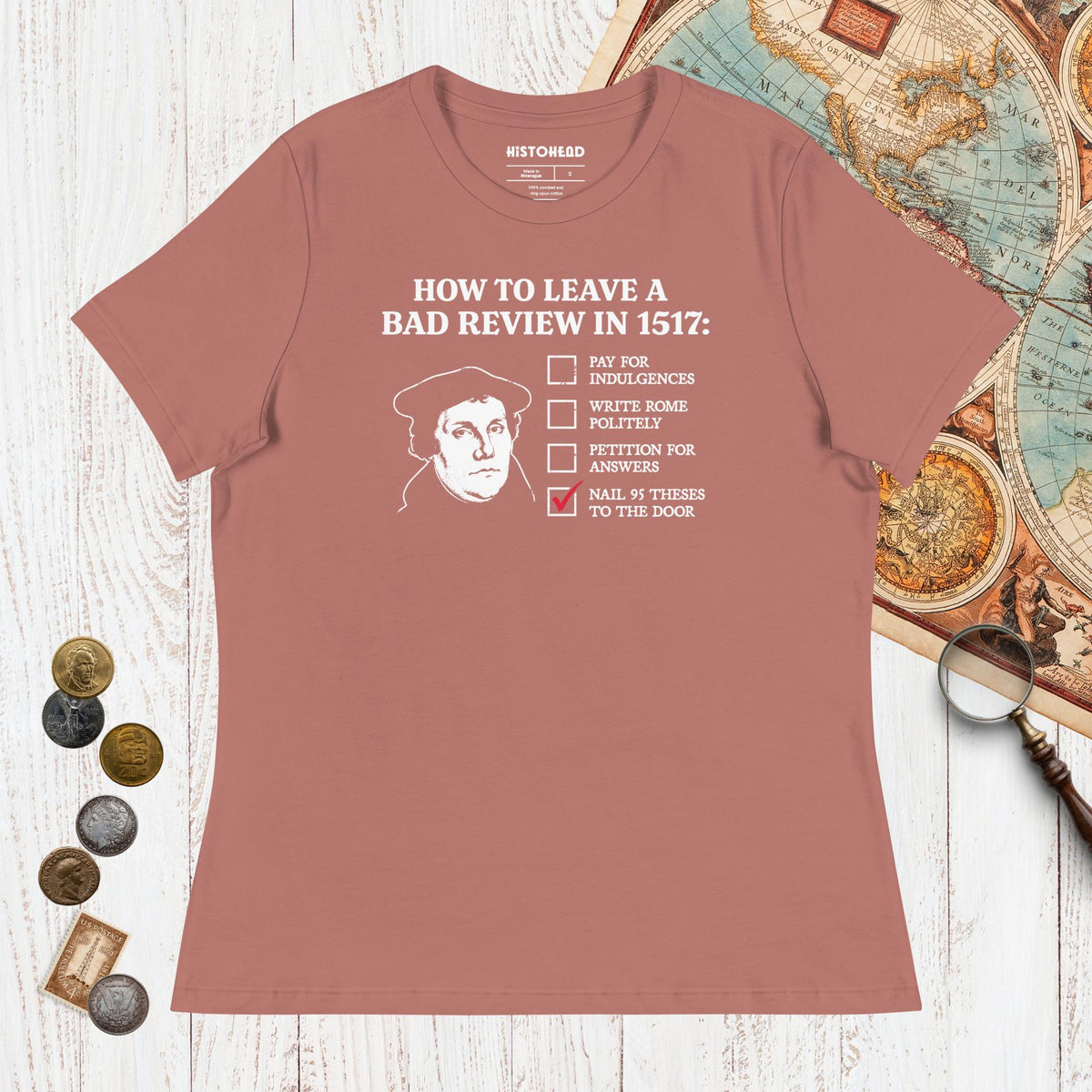 Mauve Martin Luther's Conflict Resolution - Women's Tee - history buff gift by HistoHead