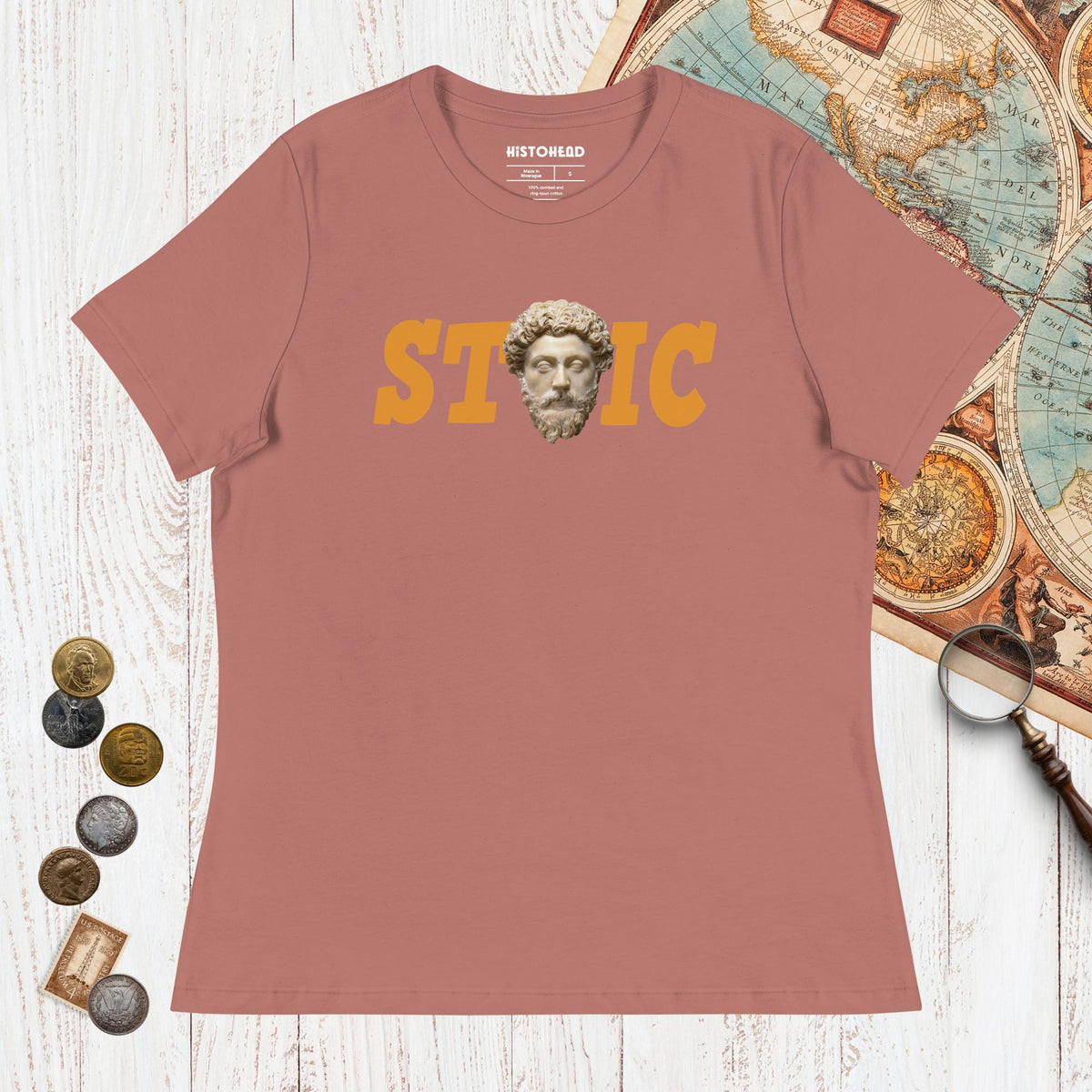Mauve Stoic Marcus Aurelius - Women's Tee - history buff gift by HistoHead
