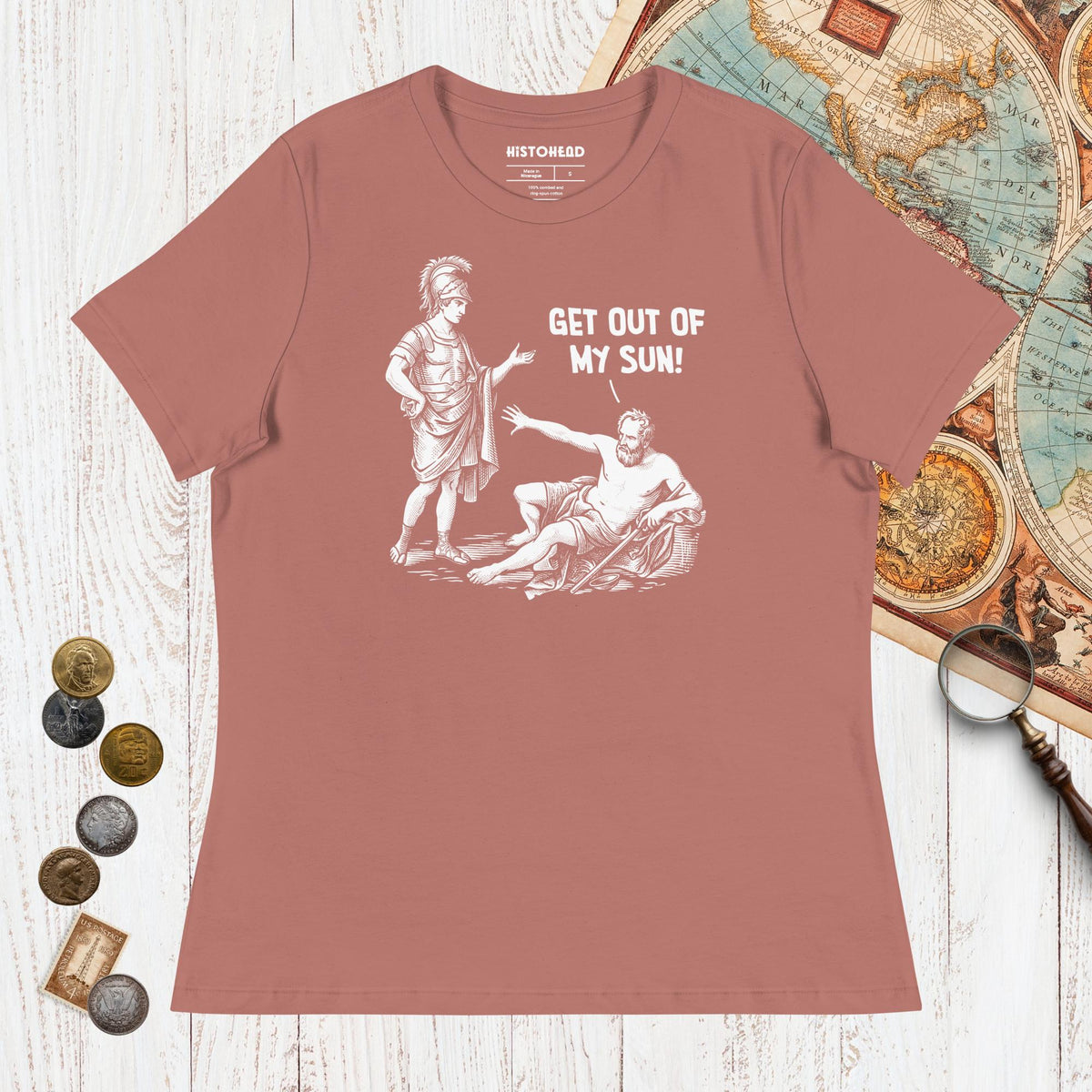 Mauve Diogenes: Get Out of My Sun - Women's Tee - history buff gift by HistoHead