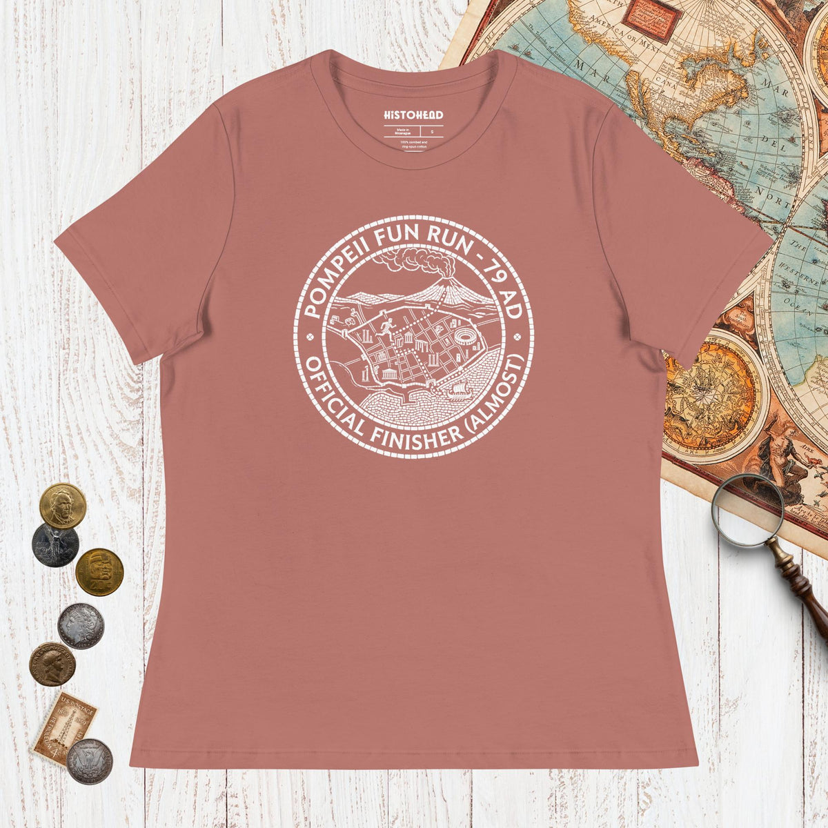 Mauve Pompeii Fun Run Official Finisher - Women's Tee - history buff gift by HistoHead