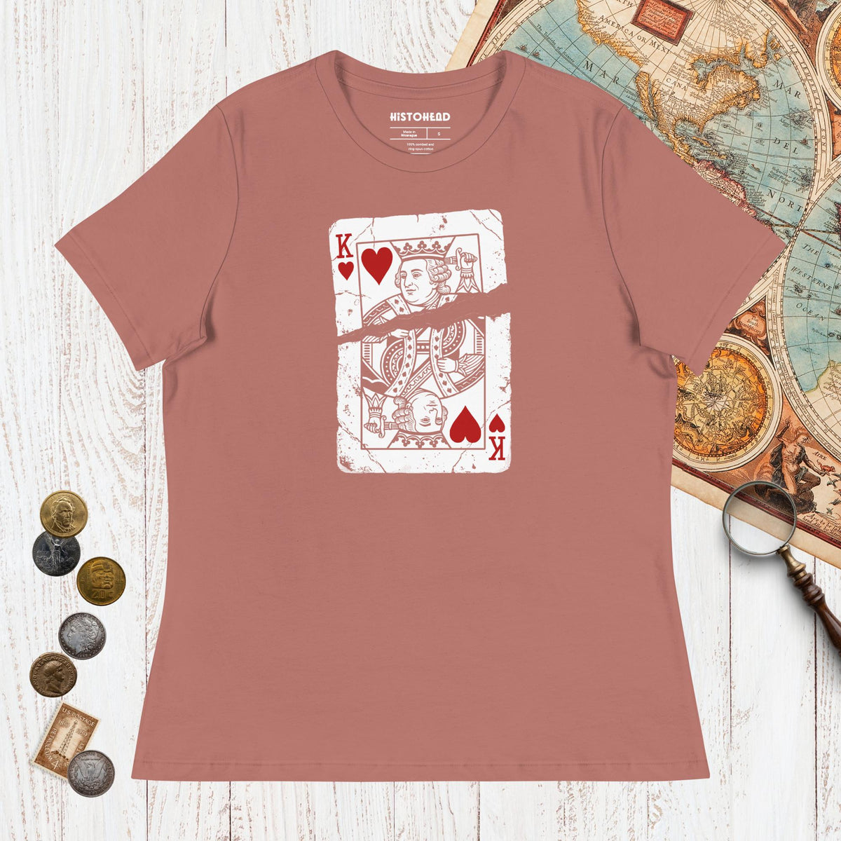 Mauve Louis XVI Playing Card - Women's Tee - history buff gift by HistoHead