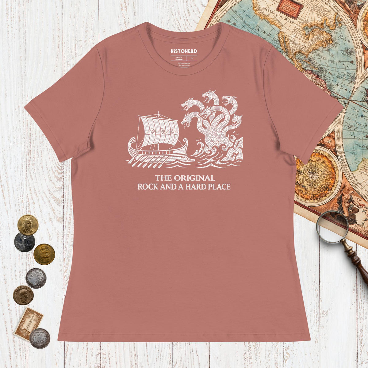 Mauve Odyssey Rock and a Hard Place - Women's Tee - history buff gift by HistoHead