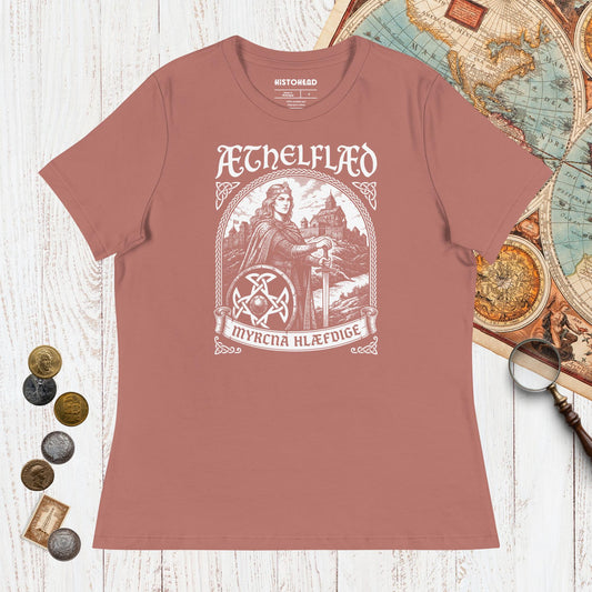 Mauve Aethelflaed Lady of the Mercians Old English - Women's Tee - history buff gift by HistoHead