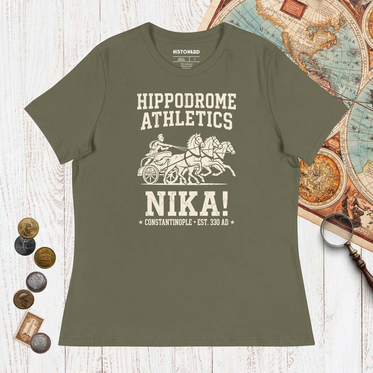 Military Green Hippodrome Athletics - Women's Tee - history buff gift by HistoHead