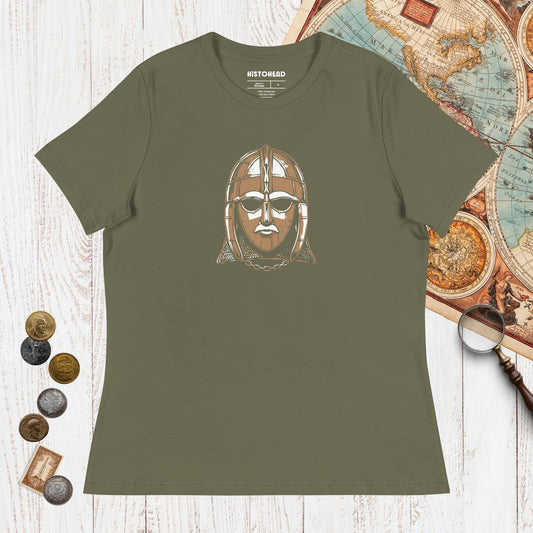 Military Green Sutton Hoo Helmet - Women's Tee - history buff gift by HistoHead