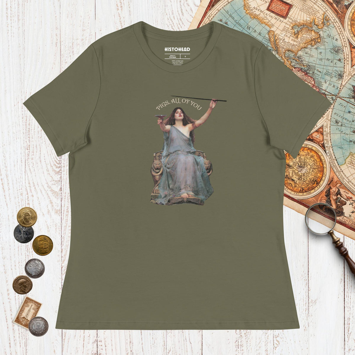 Military Green Circe Pigs All of You - Women's Tee - history buff gift by HistoHead