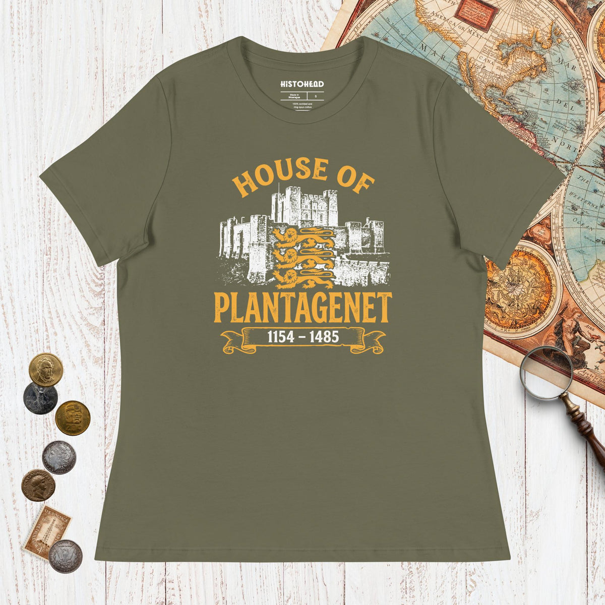 Military Green House of Plantagenet - Women's Tee - history buff gift by HistoHead