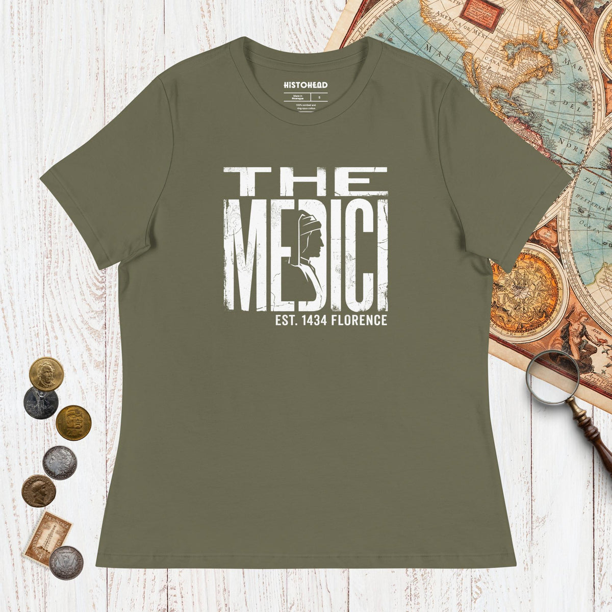 Military Green The Medici - Women's Tee - history buff gift by HistoHead