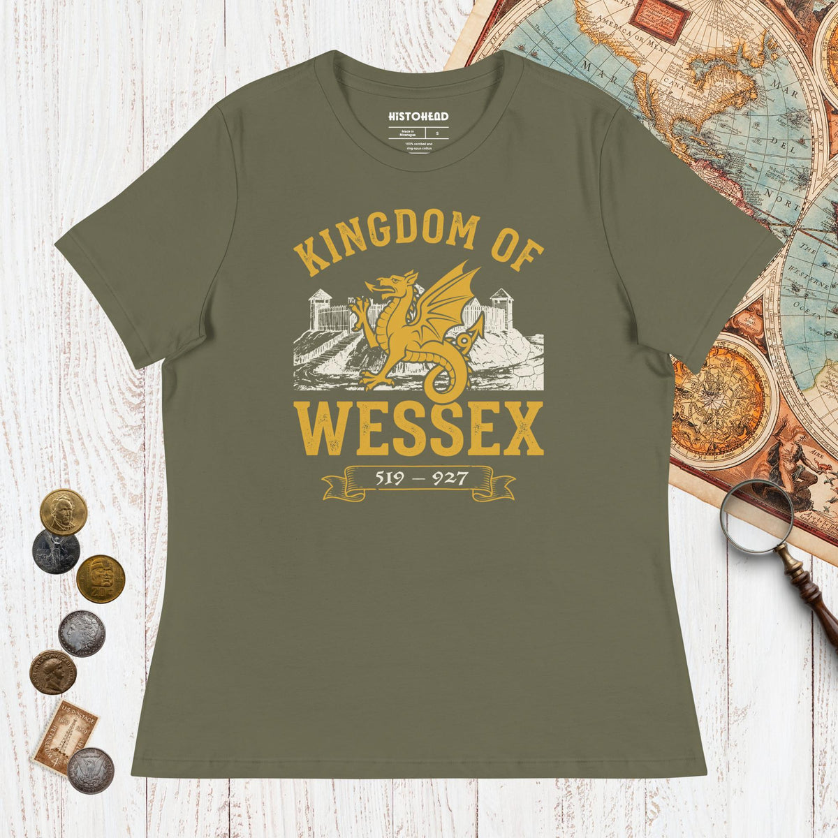 Military Green Kingdom of Wessex - Women's Tee - history buff gift by HistoHead