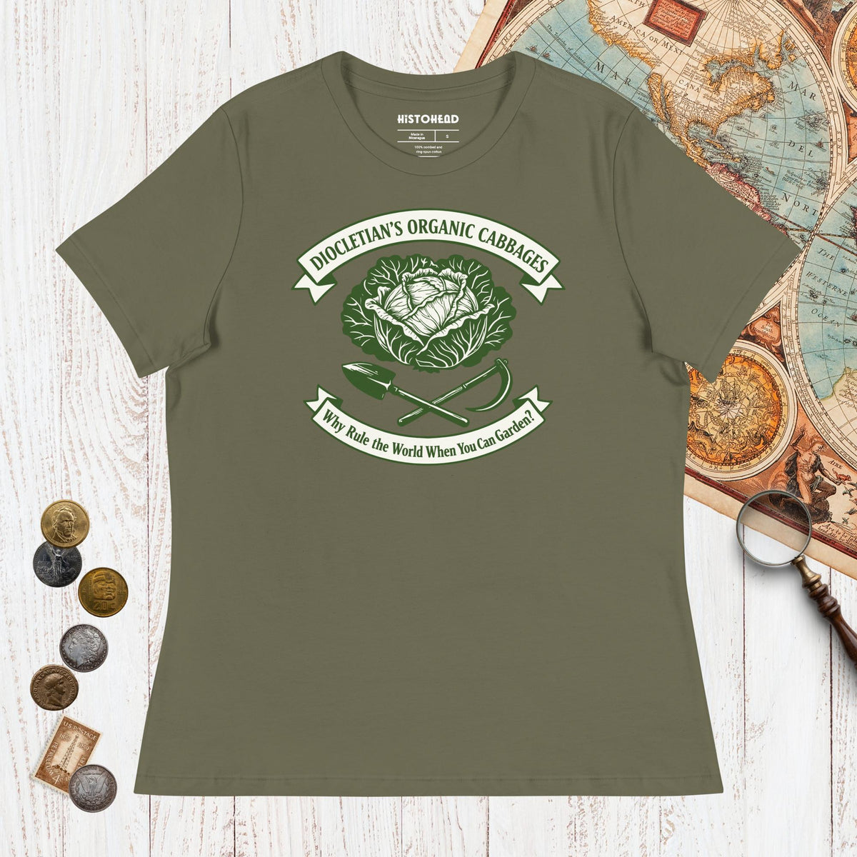 Military Green Diocletian's Cabbage - Women's Tee - history buff gift by HistoHead