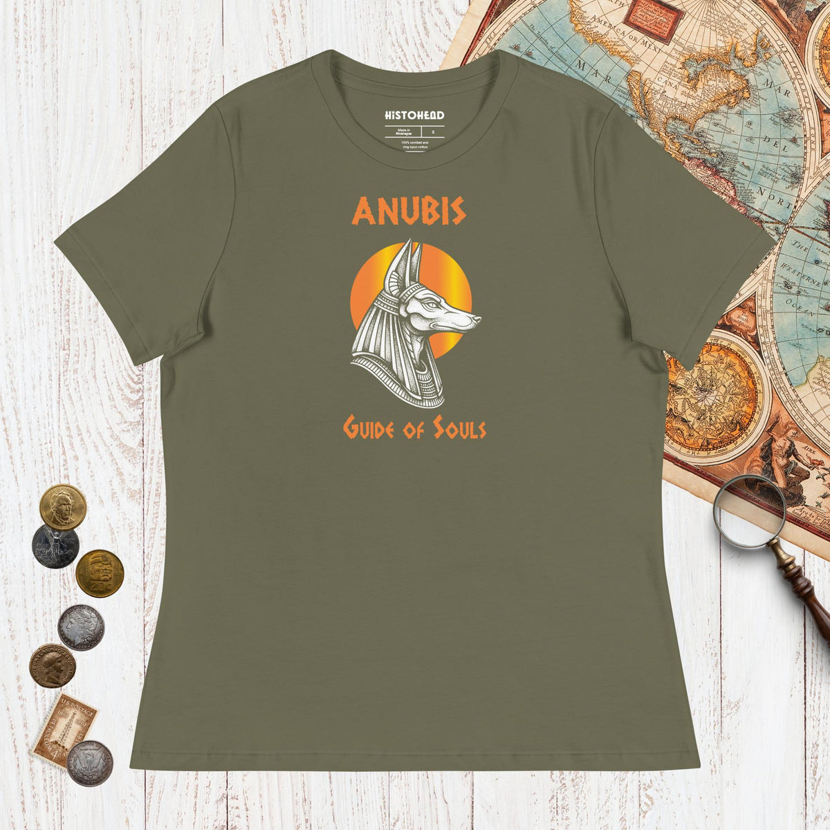 Military Green Anubis Guide of Souls - Women's Tee - history buff gift by HistoHead