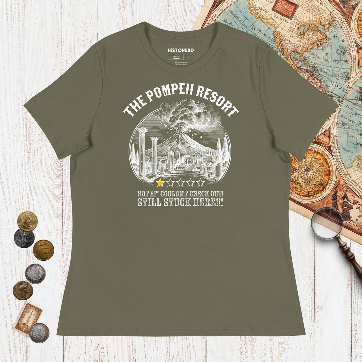 Military Green The Pompeii Resort Review - Women's Tee - history buff gift by HistoHead