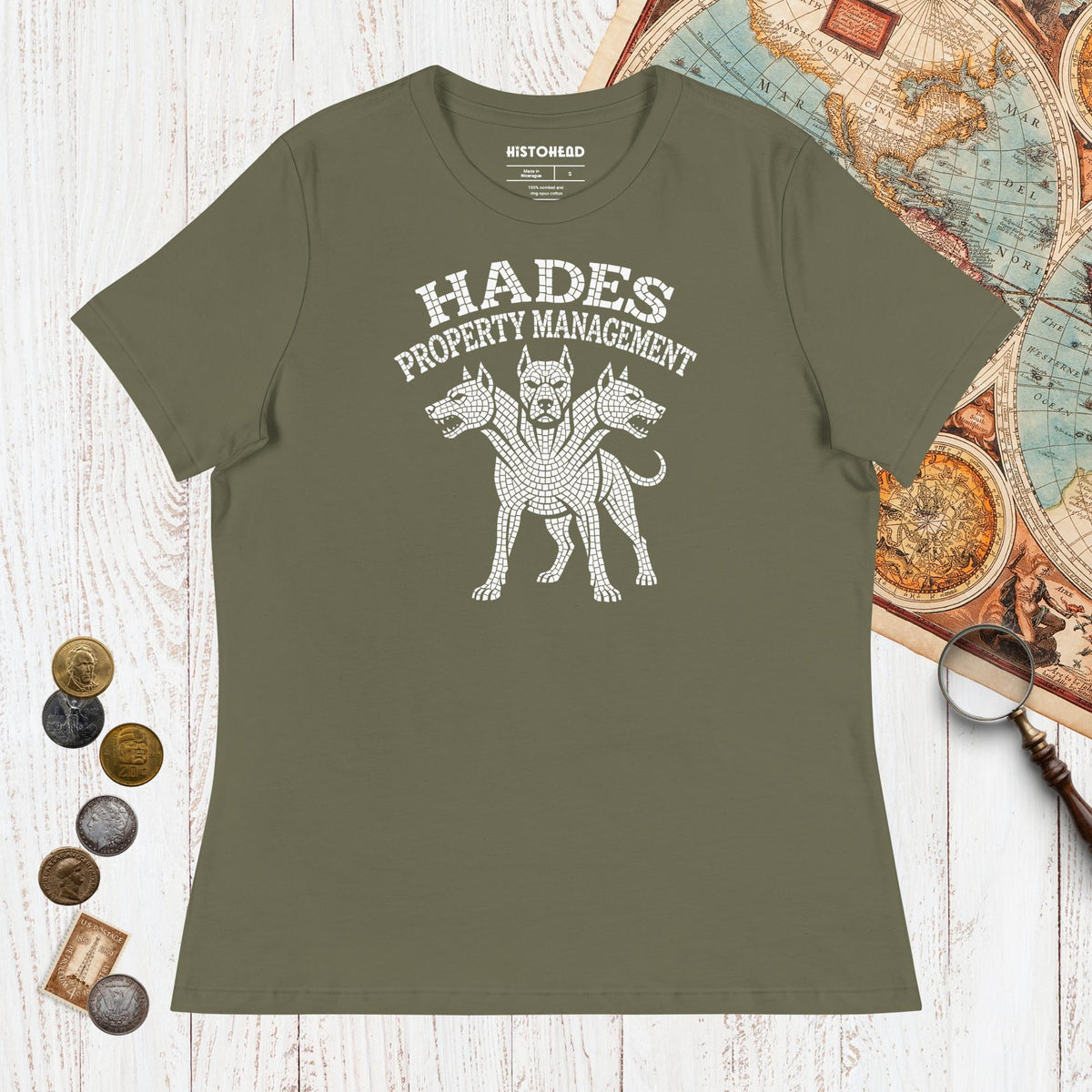 Military Green Hades Property Management - Women's Tee - history buff gift by HistoHead