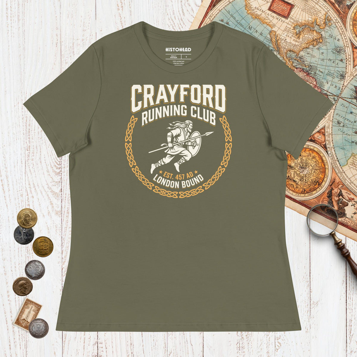 Military Green Crayford Running Club - Women's Tee - history buff gift by HistoHead