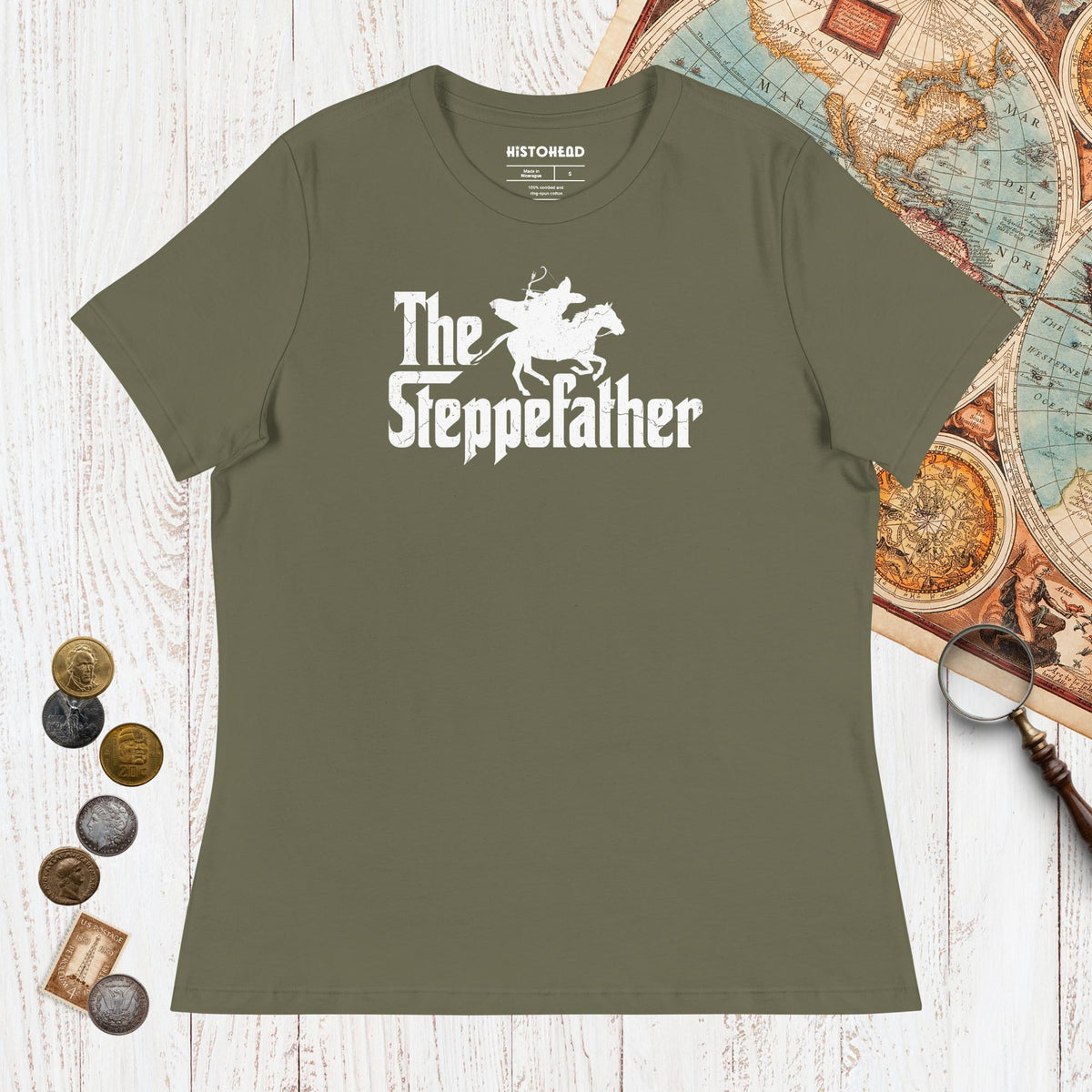 Military Green The Steppefather Parthian Shot - Women's Tee - history buff gift by HistoHead