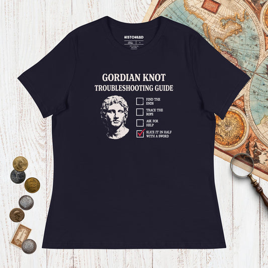 Navy Alexander's Gordian Knot Guide - Women's Tee - history buff gift by HistoHead