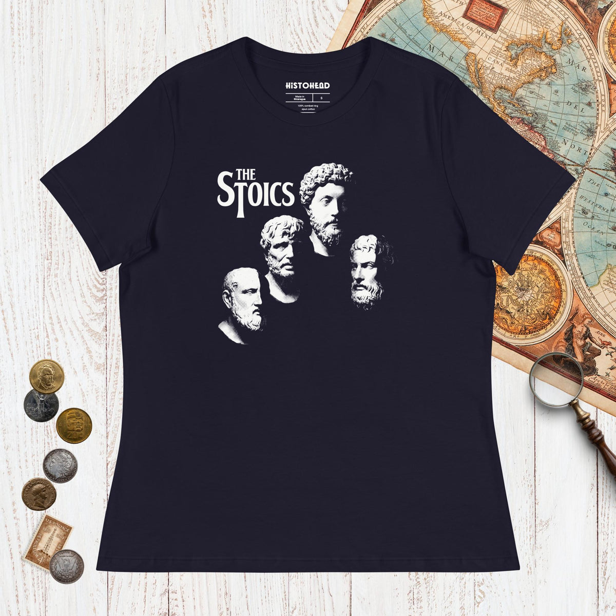 Navy The Stoics - Women's Tee - history buff gift by HistoHead