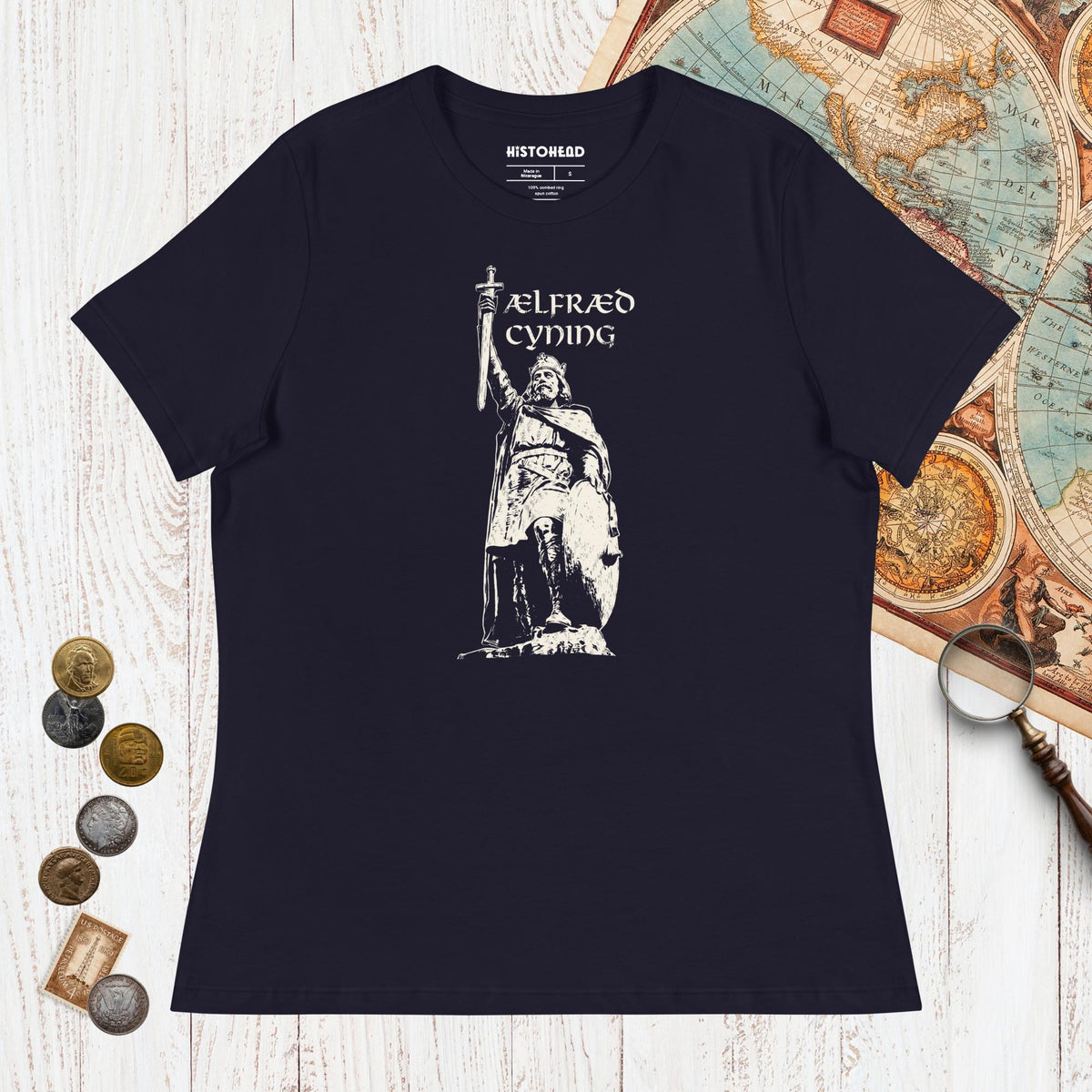 Navy Alfred the Great - Women's Tee - history buff gift by HistoHead
