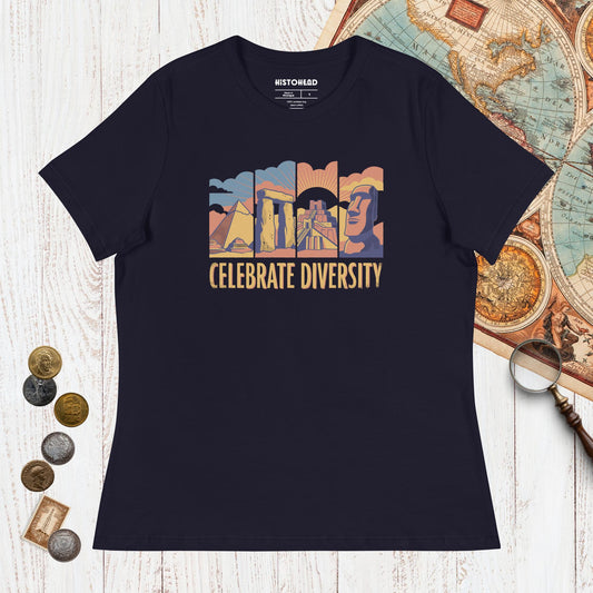 Navy Celebrate Diversity Stone Wonders Edition - Women's Tee - history buff gift by HistoHead