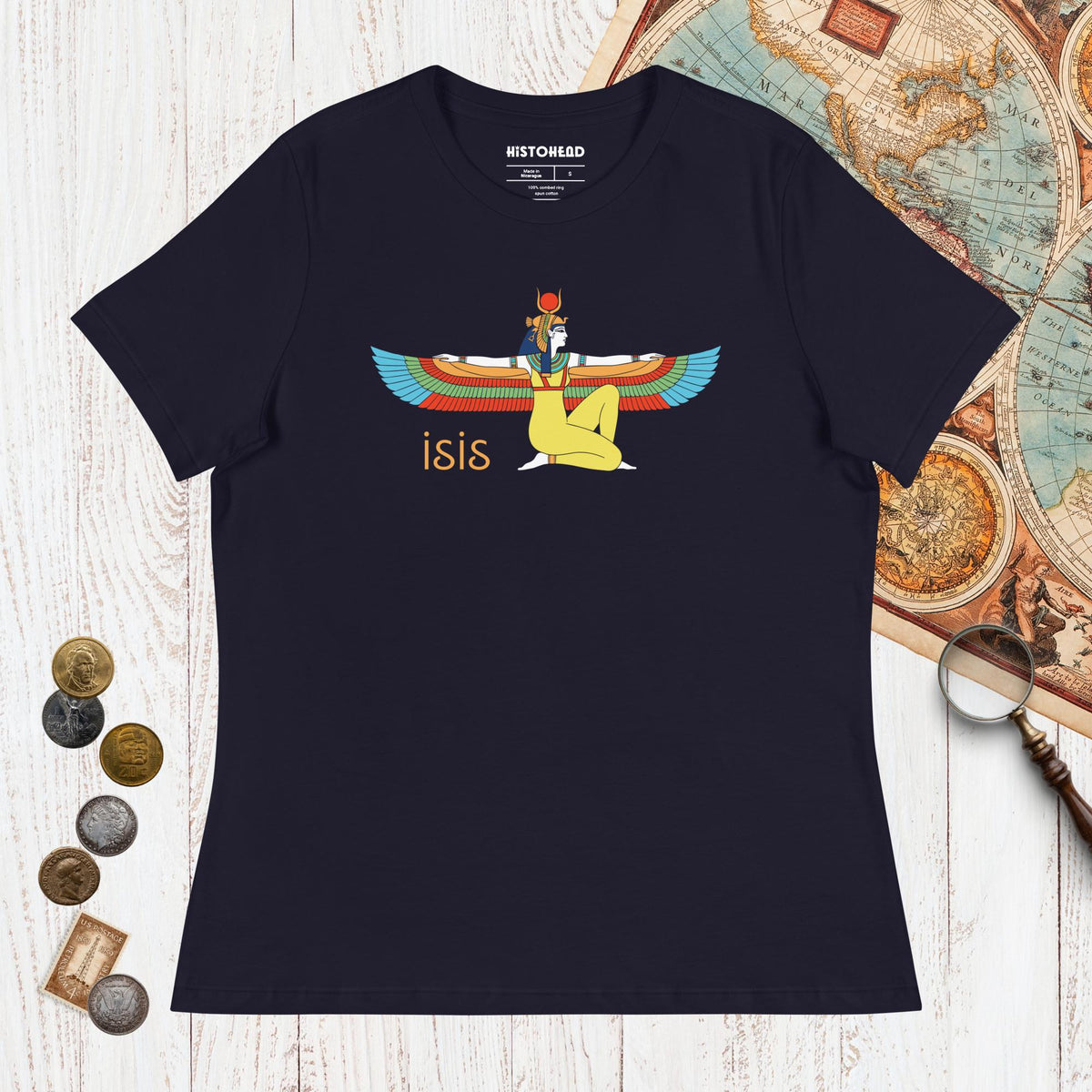 Navy Egyptian Goddess Isis - Women's Tee - history buff gift by HistoHead