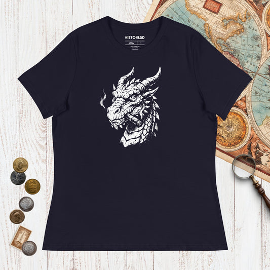 Navy Smoking Dragon - Women's Tee - history buff gift by HistoHead