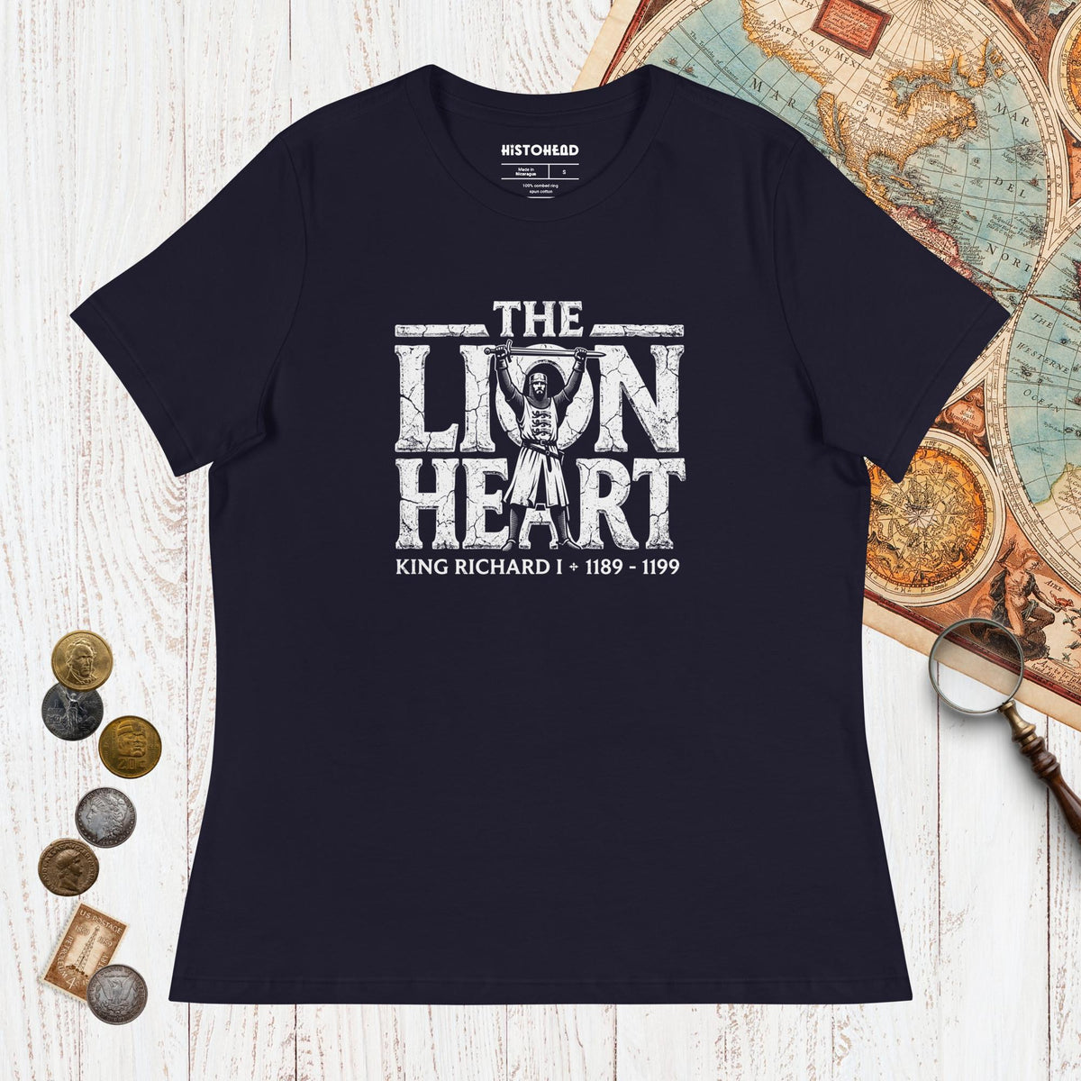 Navy Richard the Lionheart - Women's Tee - history buff gift by HistoHead