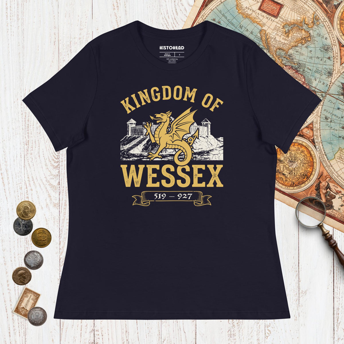 Navy Kingdom of Wessex - Women's Tee - history buff gift by HistoHead