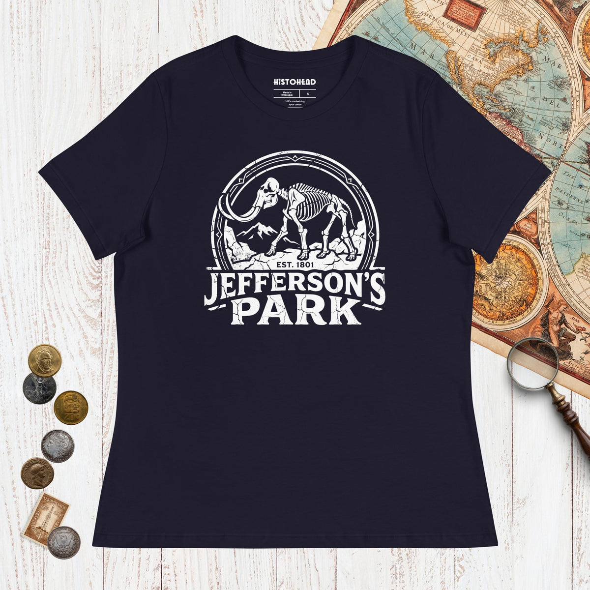 Navy Jefferson's Park - Women's Tee - history buff gift by HistoHead