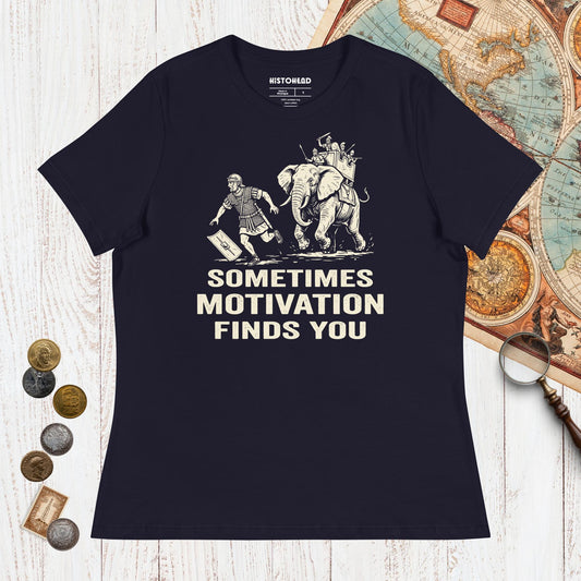 Navy Motivation Finds You War Elephant Edition - Women's Tee - history buff gift by HistoHead