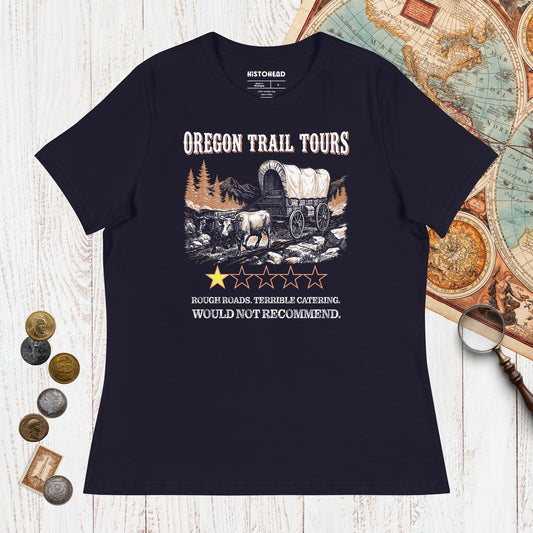 Navy Oregon Trail Tours Review - Women's Tee - history buff gift by HistoHead