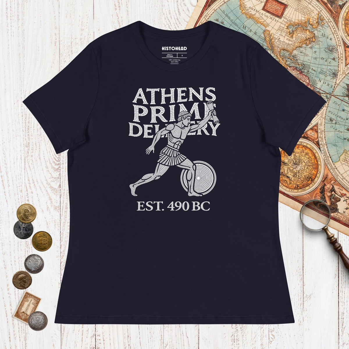 Navy Athens Prime Delivery - Women's Tee - history buff gift by HistoHead