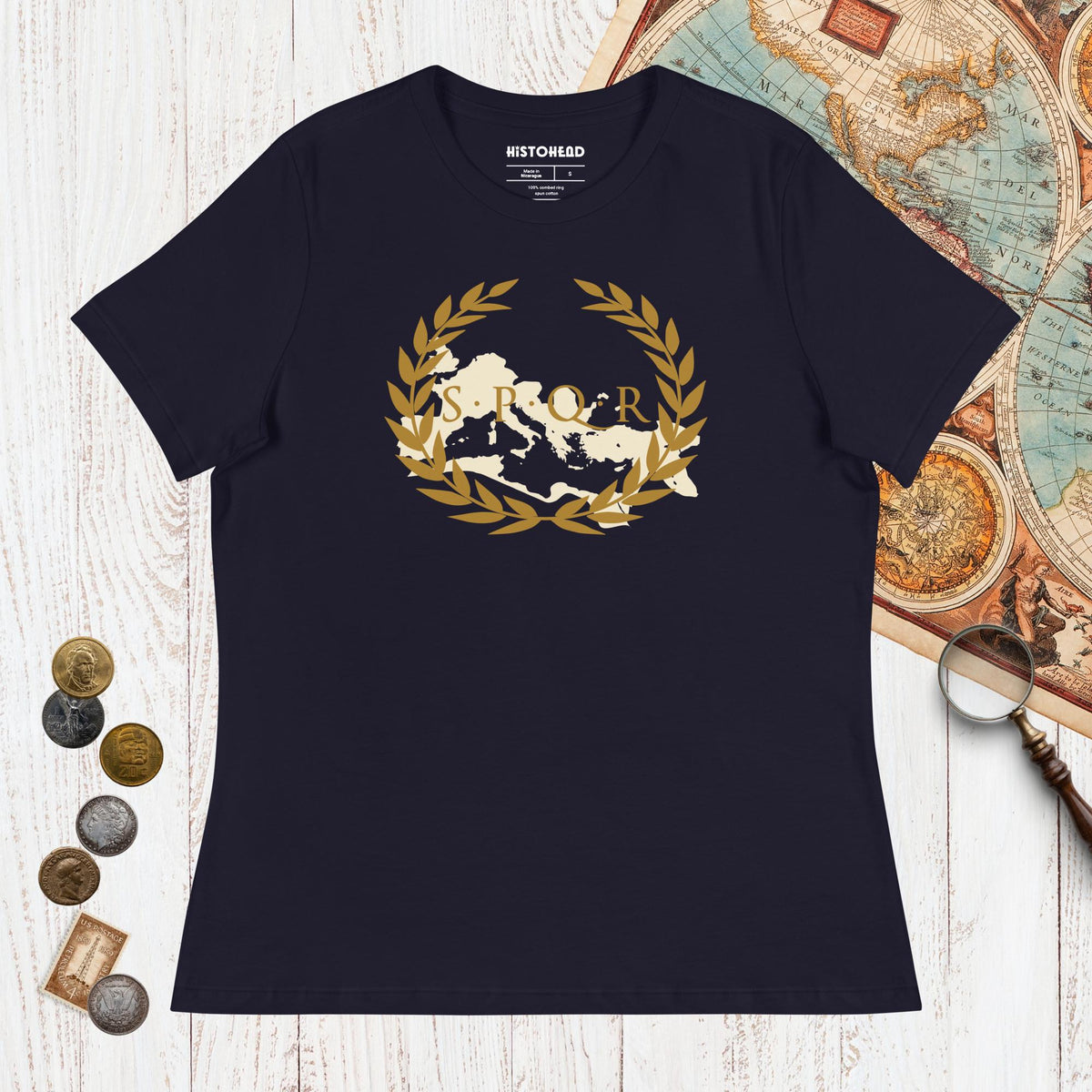 Navy Roman SPQR Banner - Women's Tee - history buff gift by HistoHead