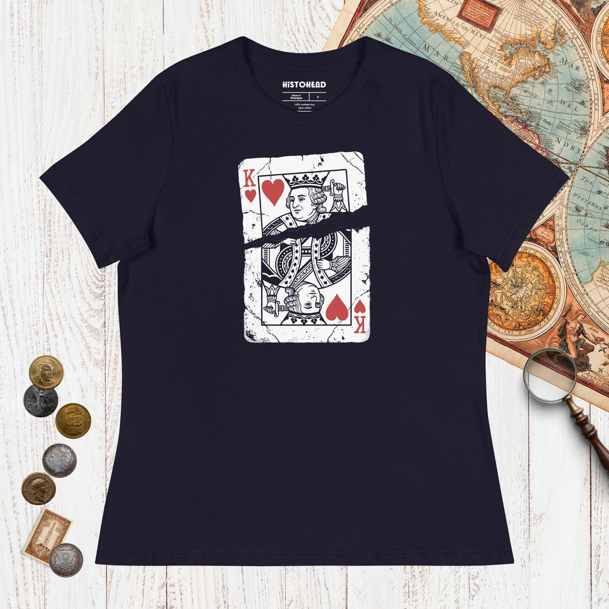 Navy Louis XVI Playing Card - Women's Tee - history buff gift by HistoHead