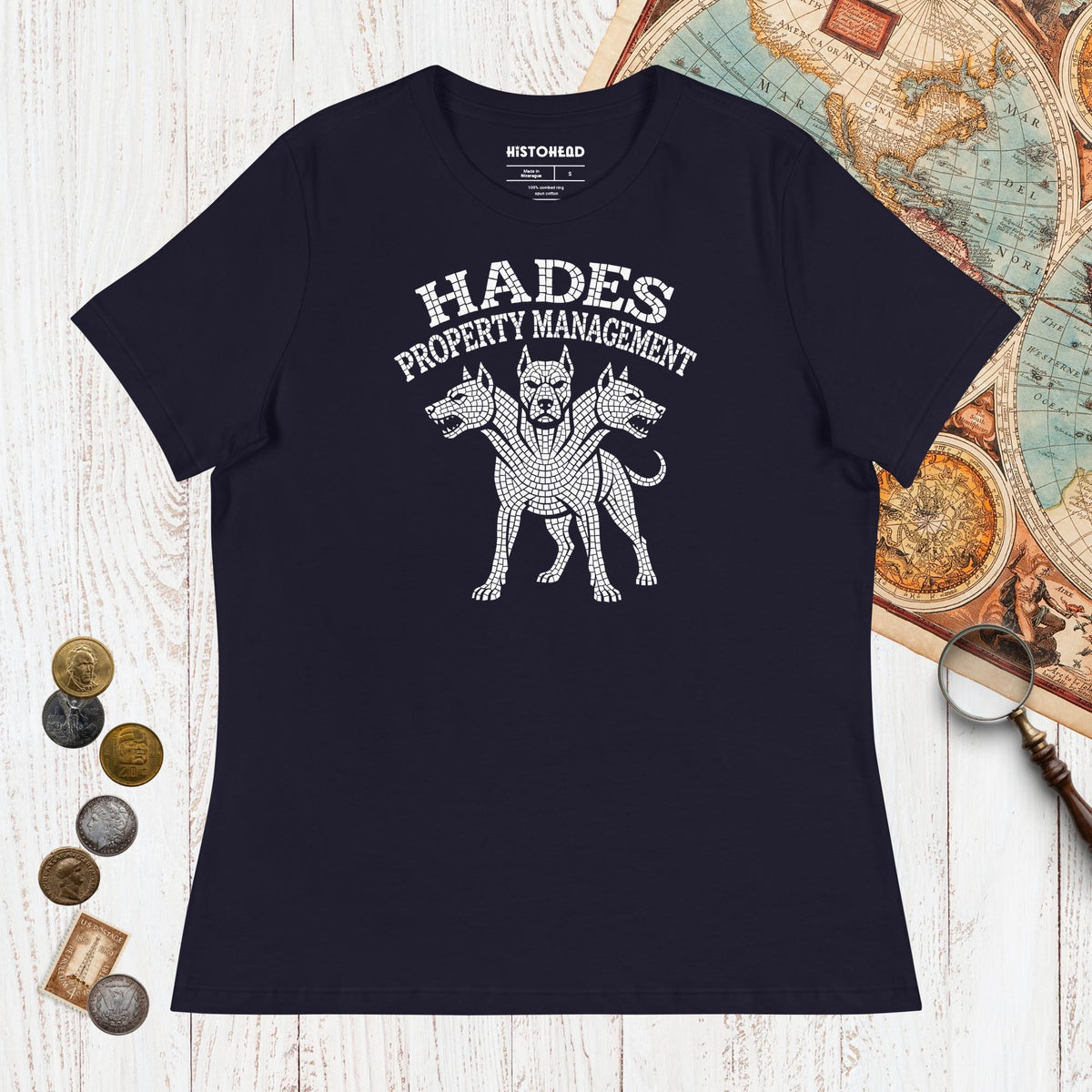 Navy Hades Property Management - Women's Tee - history buff gift by HistoHead