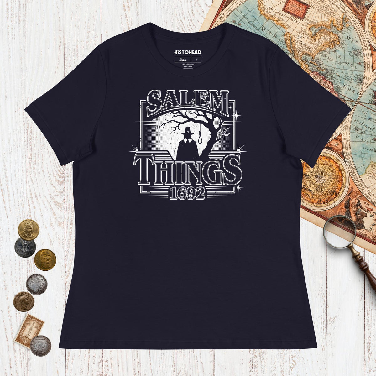 Navy Salem Things 1692 - Women's Tee - history buff gift by HistoHead