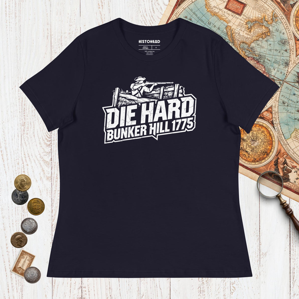 Navy Die Hard Bunker Hill 1775 - Women's Tee - history buff gift by HistoHead