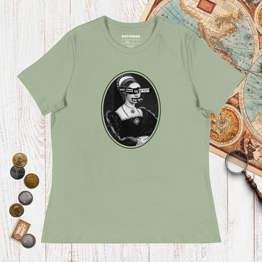 Sage God Save the Queen Catherine Howard - Women's Tee - history buff gift by HistoHead