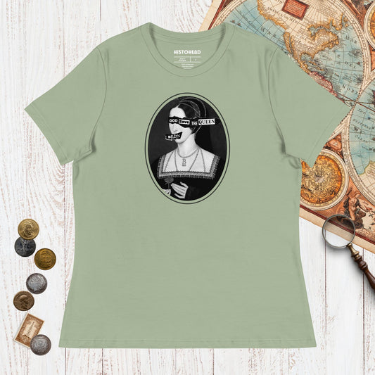 Sage God Save the Queen Anne Boleyn - Women's Tee - history buff gift by HistoHead