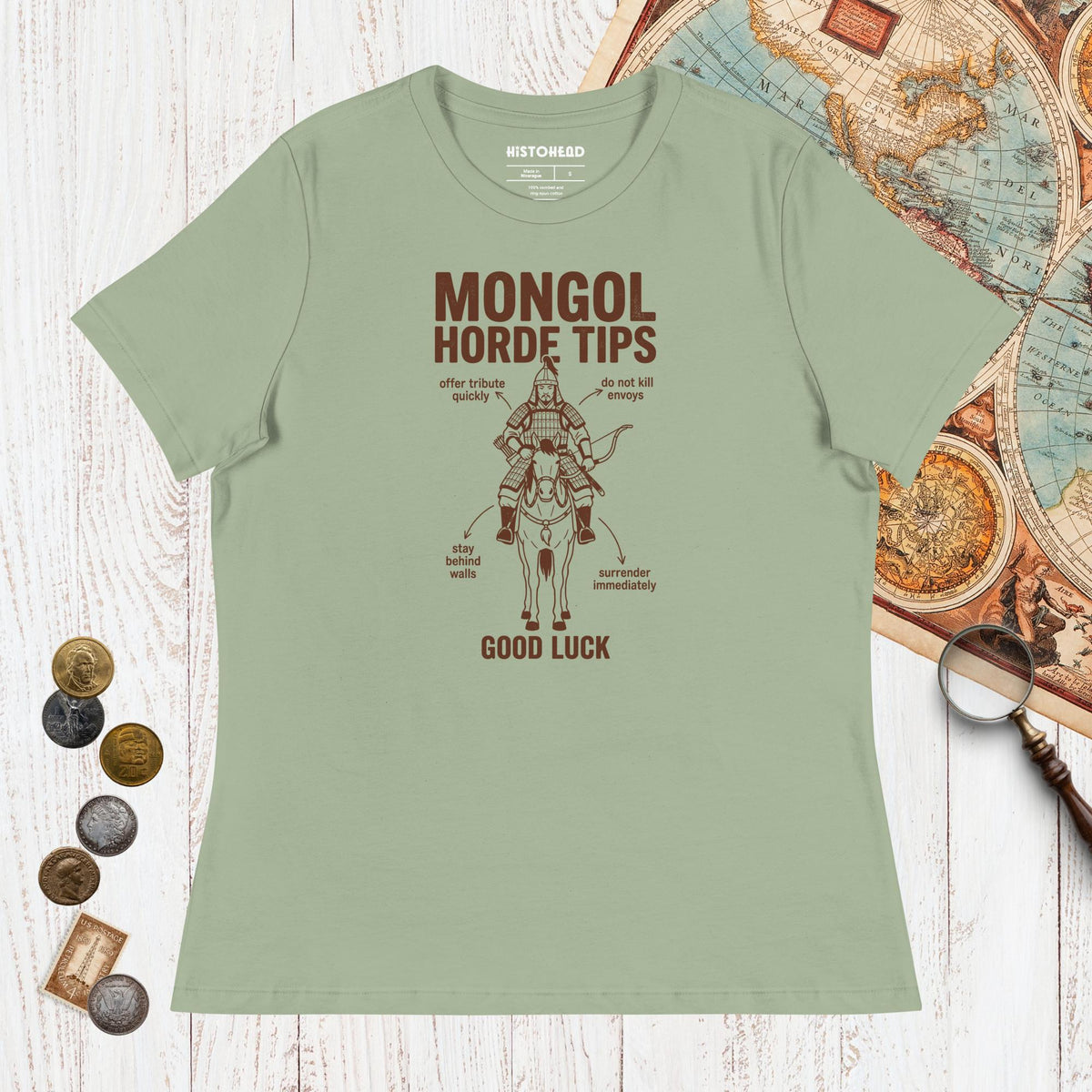 Sage Mongol Horde Tips - Women's Tee - history buff gift by HistoHead