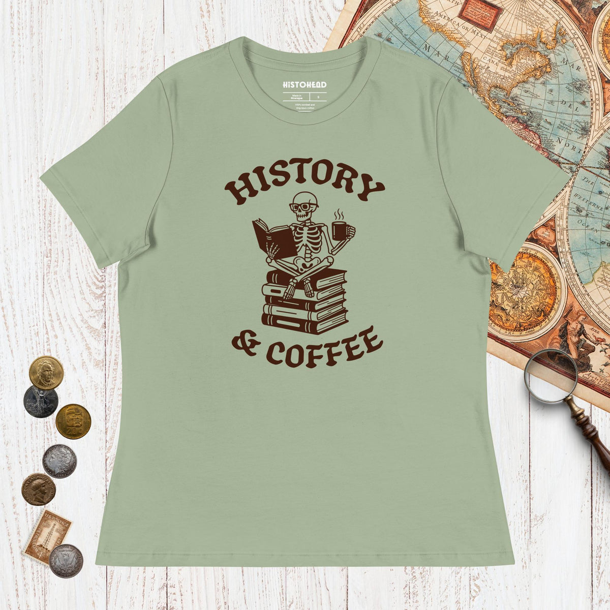 Sage History & Coffee - Women's Tee - history buff gift by HistoHead