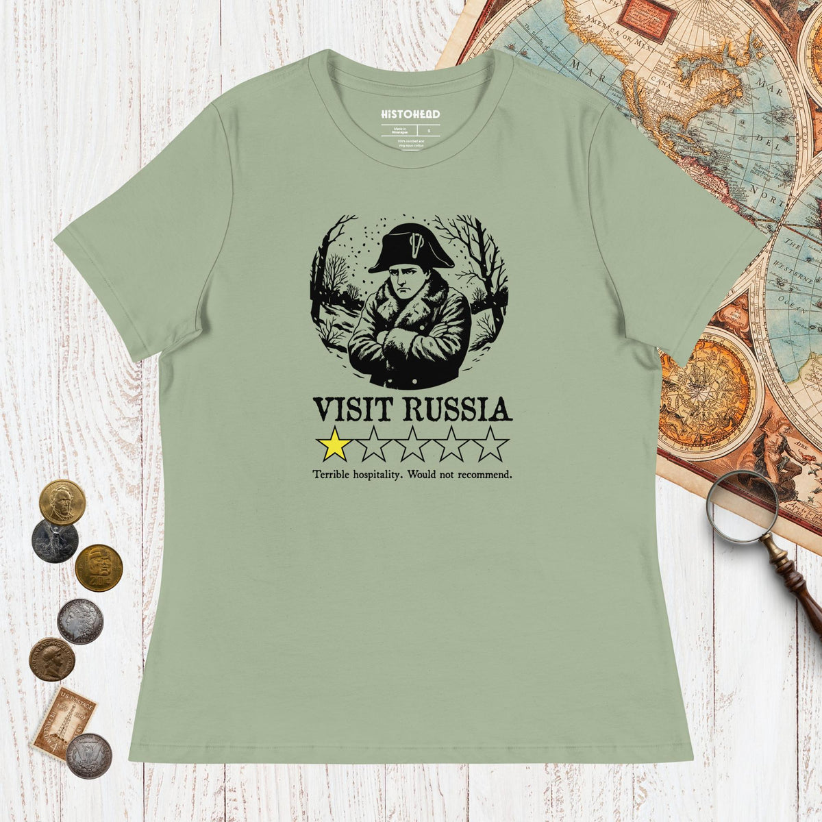 Sage Napoleon Visit Russia Review - Women's Tee - history buff gift by HistoHead