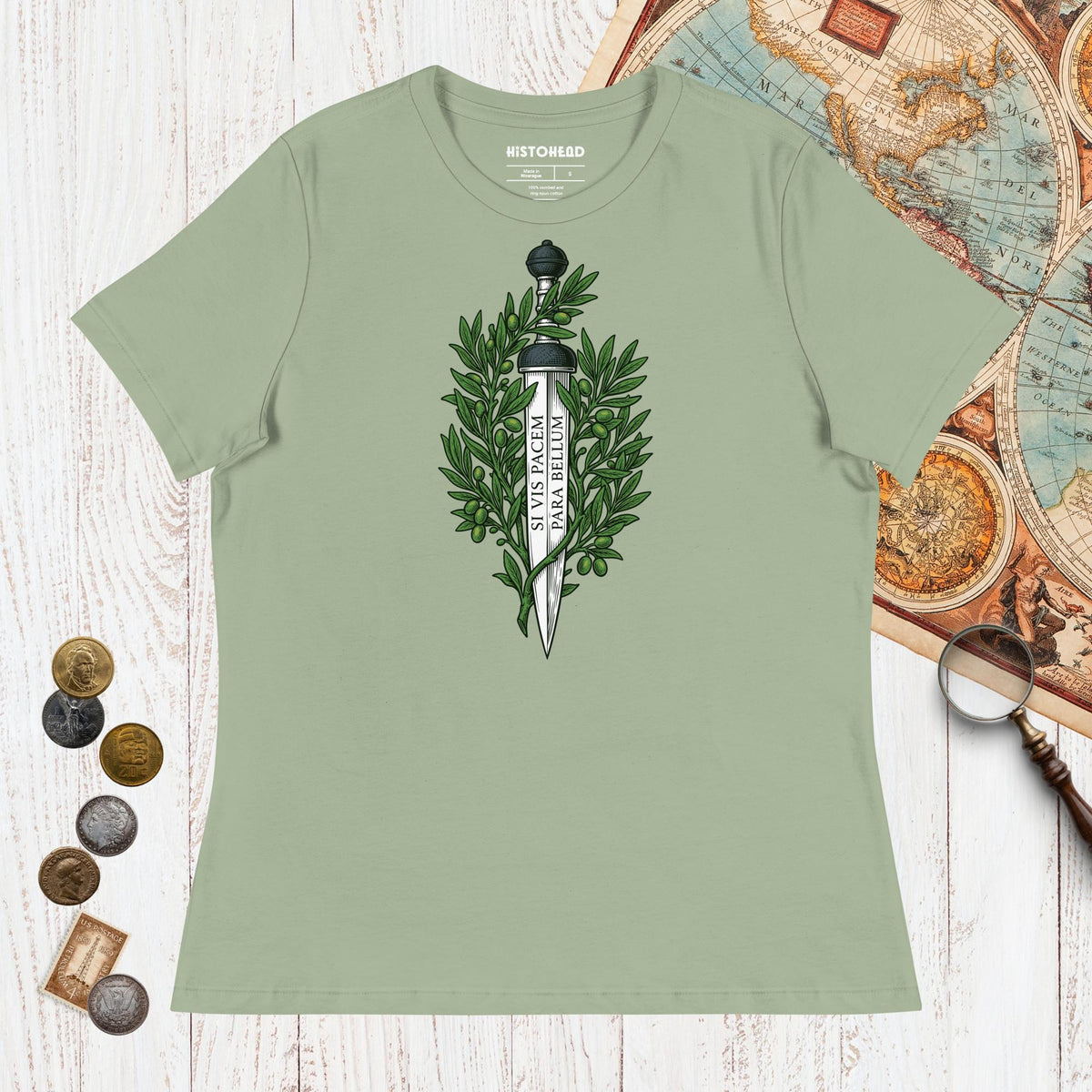 Sage Si Vis Pacem Para Bellum Latin Phrase - Women's Tee - history buff gift by HistoHead